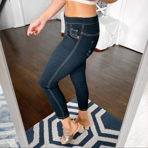 π€ LAURA SCOTT CASUAL BLACK STITCHED SKINNY PANTS! - Picture 2 of 10